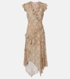 Veronica Beard Avenel printed ruffled silk midi dress