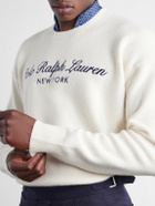 Polo Ralph Lauren - Logo-Embroidered Wool and Cotton-Blend Sweater - Neutrals