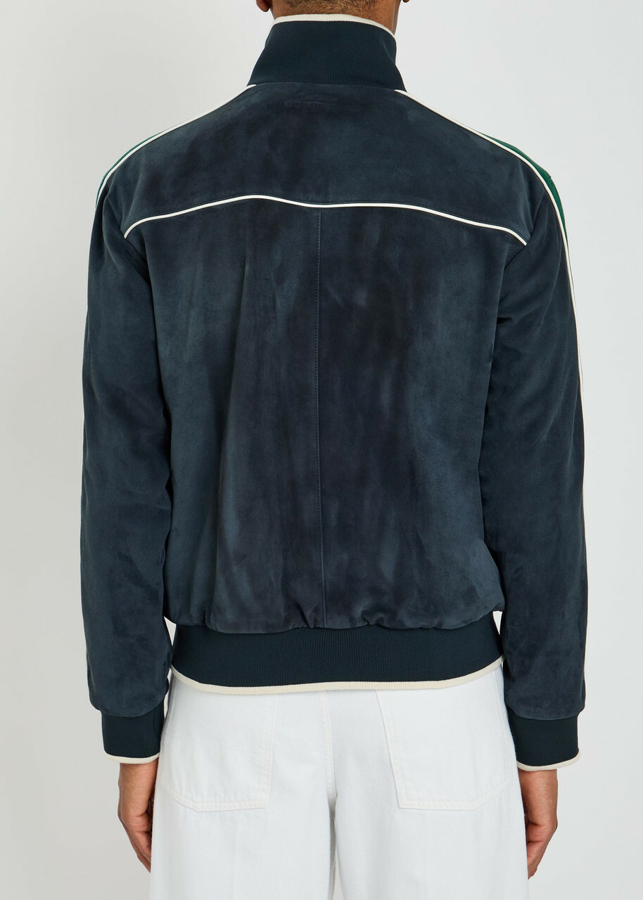 Casablanca Panelled Suede Track Jacket Navy