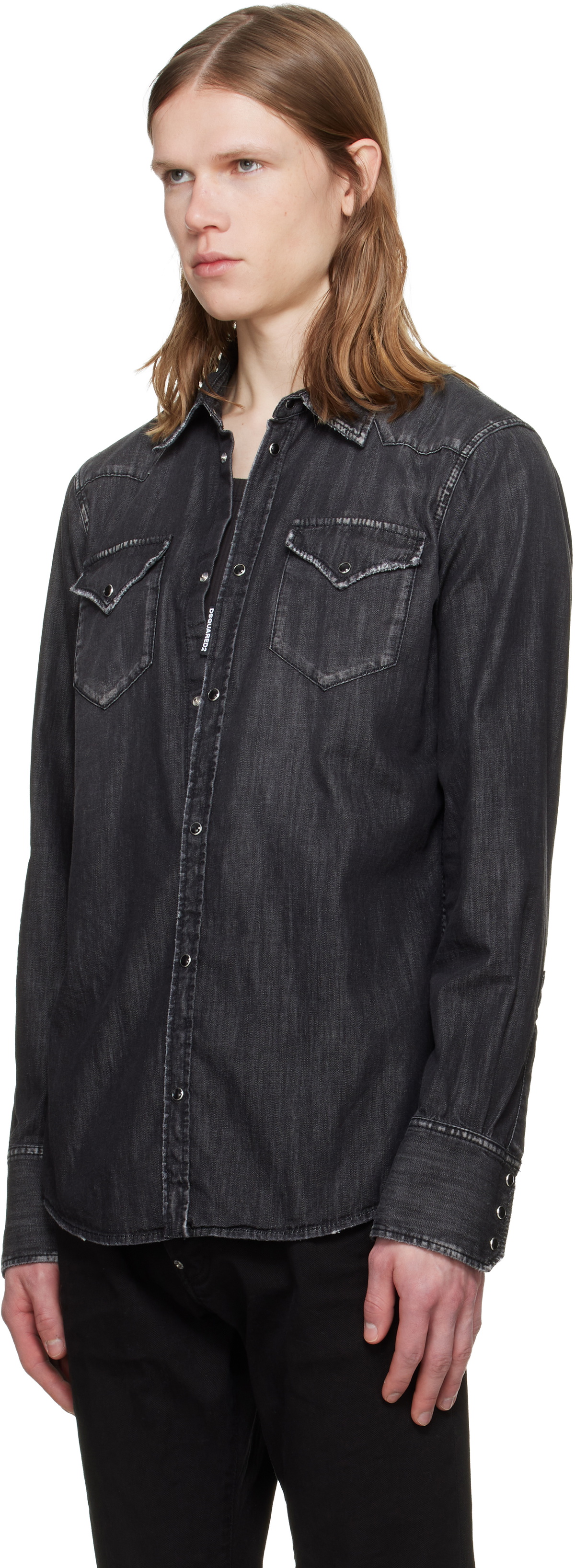 Dsquared2 Black Western Denim Shirt