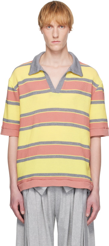 Photo: ANDREJ GRONAU Pink & Yellow Striped Polo