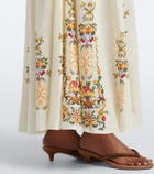 Camilla Embellished printed linen and silk maxi dress