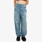 FEAR OF GOD ESSENTIALS Women's Straight Leg Denim Jean in Vintage Blue
