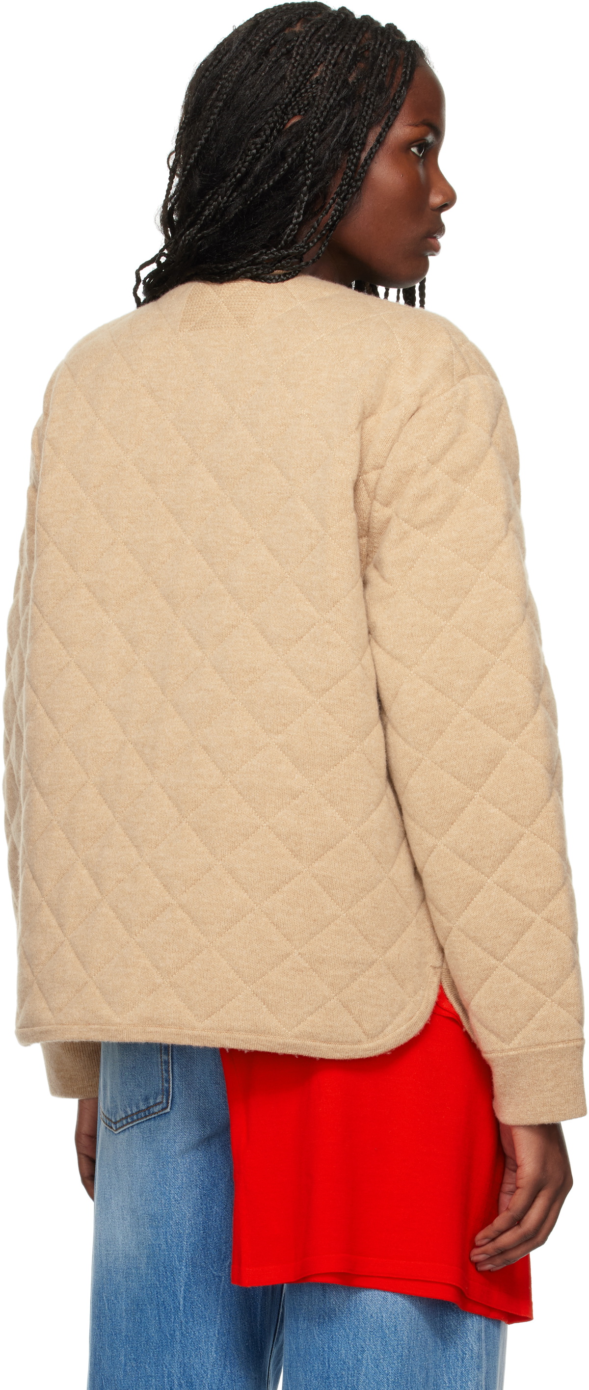 Guest in Residence Beige Quilted Liner Jacket