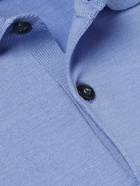 John Smedley - Slim-Fit Merino Wool-Piqué Polo Shirt - Blue