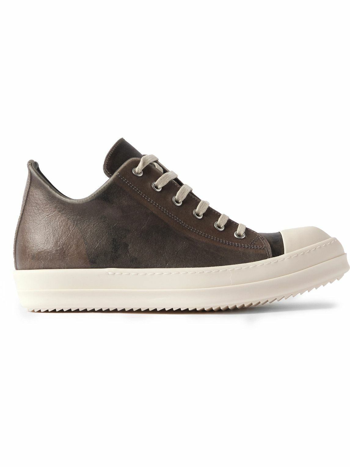 Rick Owens - Ramones Transparent-Leather Sneakers - Brown