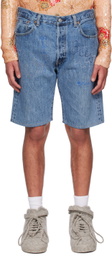 Bless Blue Embroidered Denim Shorts