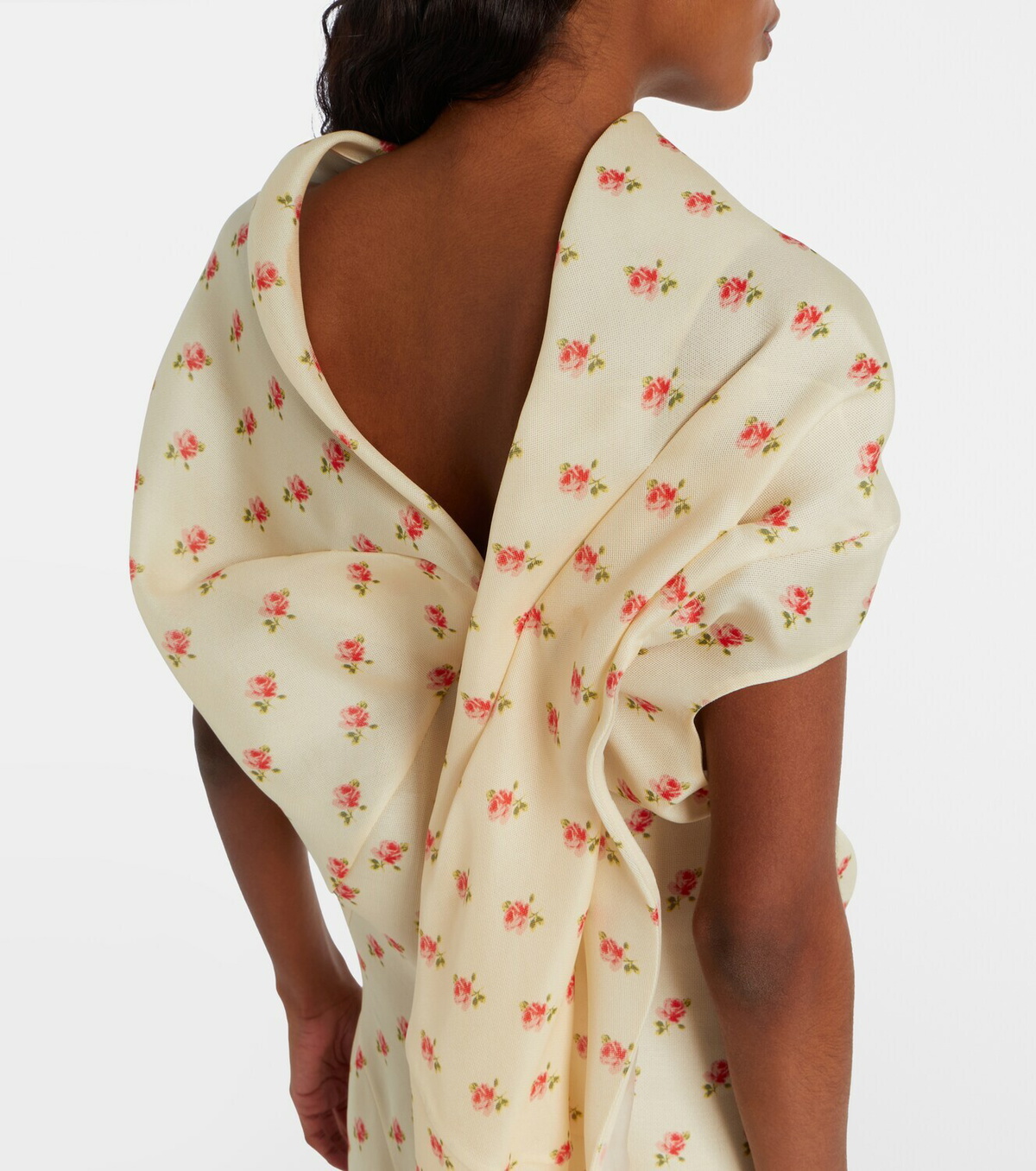 Khaite Floral draped silk minidress
