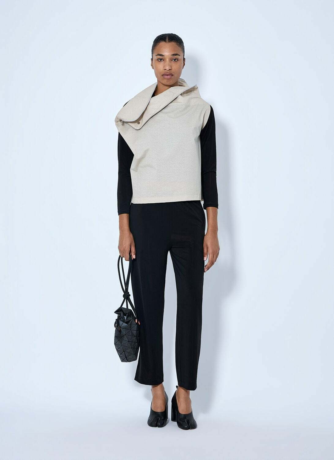 Issey Miyake Asymmetric Zip Detail Top