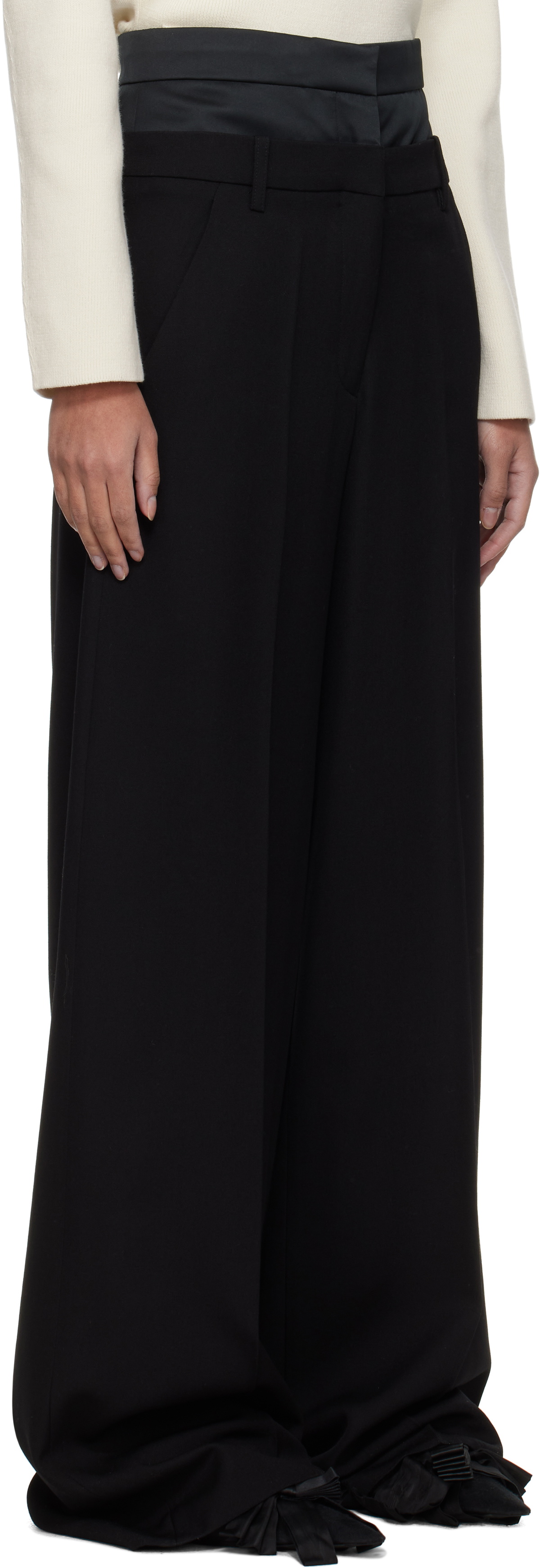 Erdem Black Wide Leg Trousers