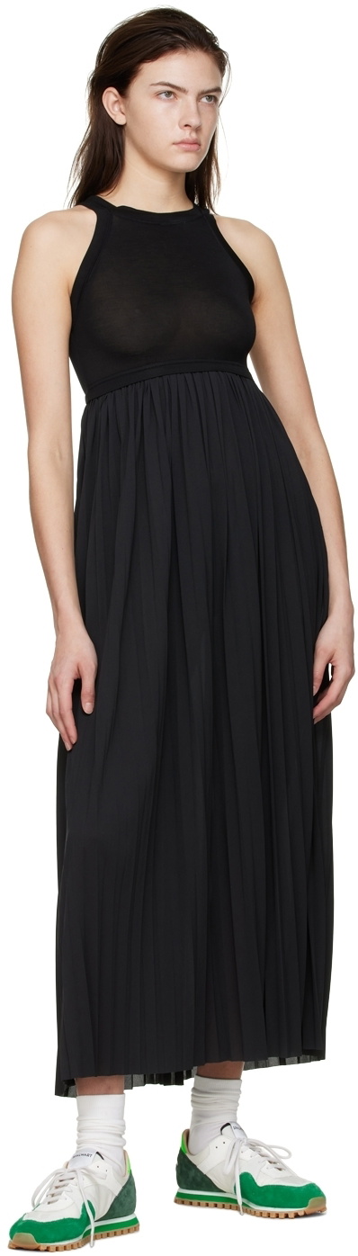 VAARA Black Polyester Midi Dress