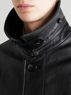 BODE - Continental Cropped Leather Jacket - Black
