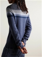Faherty - Jacquard-Knit Wool Sweater - Blue