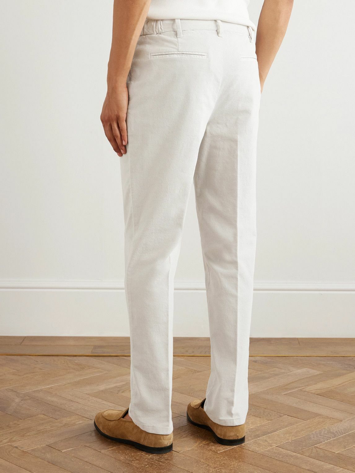 Altea - Tapered Cotton-Blend Trousers - Neutrals