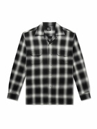 OrSlow - Convertible-Collar Checked Cotton-Blend Flannel Shirt - Black