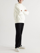 Abc. 123. - Webbing-Trimmed Logo-Embroidered Cotton-Blend Jersey Sweatshirt - White