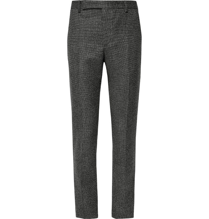 Photo: Saint Laurent - Slim-Fit Basketweave Wool Suit Trousers - Men - Gray