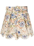 ZIMMERMANN - Embroidered Linen Shorts