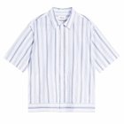 NN07 Men's Reed Boxy Short Sleeve Shirt in Blue Stripe