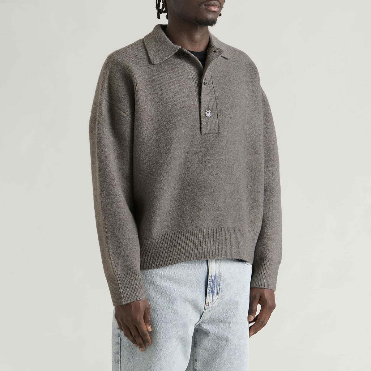 MKI Men's Double Knit Rugby in Brown