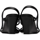St. Agni Black High Wedge Heeled Sandals