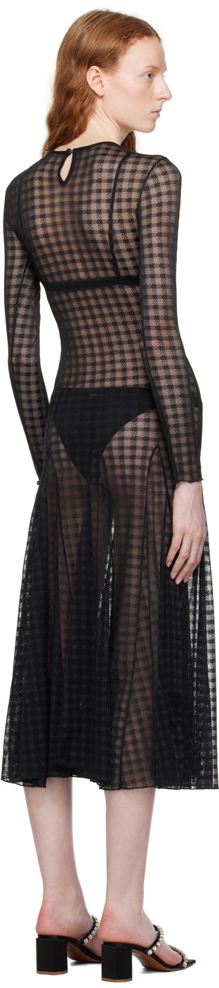 AMI Alexandre Mattiussi Black Gingham Midi Dress