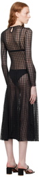 AMI Alexandre Mattiussi Black Gingham Midi Dress