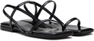 ANINE BING Black Hilda Flat Sandals