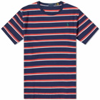 Polo Ralph Lauren Men's Multi Stripe T-Shirt in Newport Navy Multi