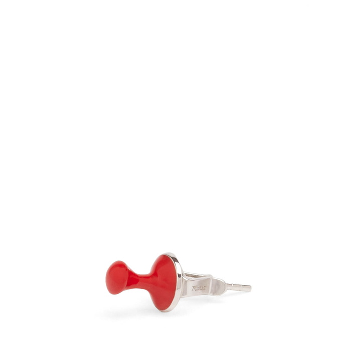 Photo: Miansai Men's Tack Enamel Stud Earring in Red 