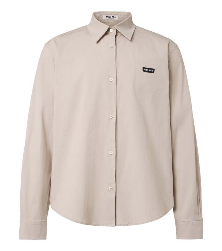 Photo: Miu Miu Cotton-blend poplin shirt