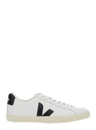 Veja esplar White Low Top Sneakers With Contrasting Heel With Logo Lettering And Logo Patch On The Side In Leather Unisex