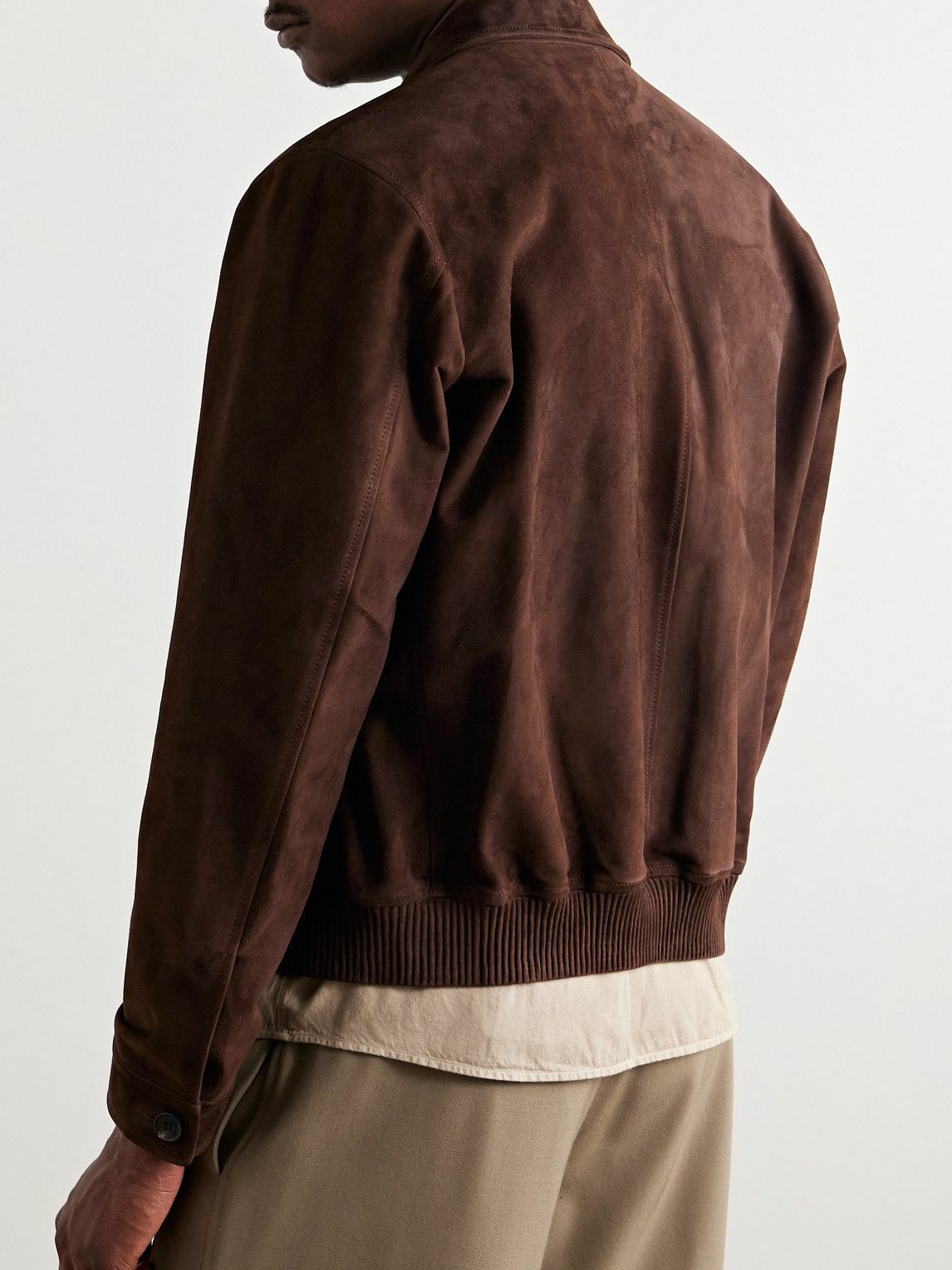 Loro Piana - Kane Rain System® Suede Bomber Jacket - Brown