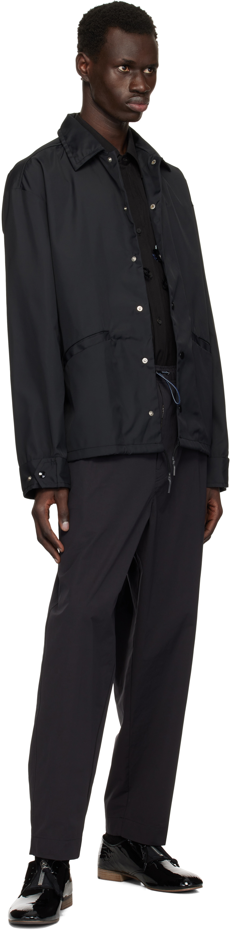 Toga Virilis Black Nylon Ox Jacket