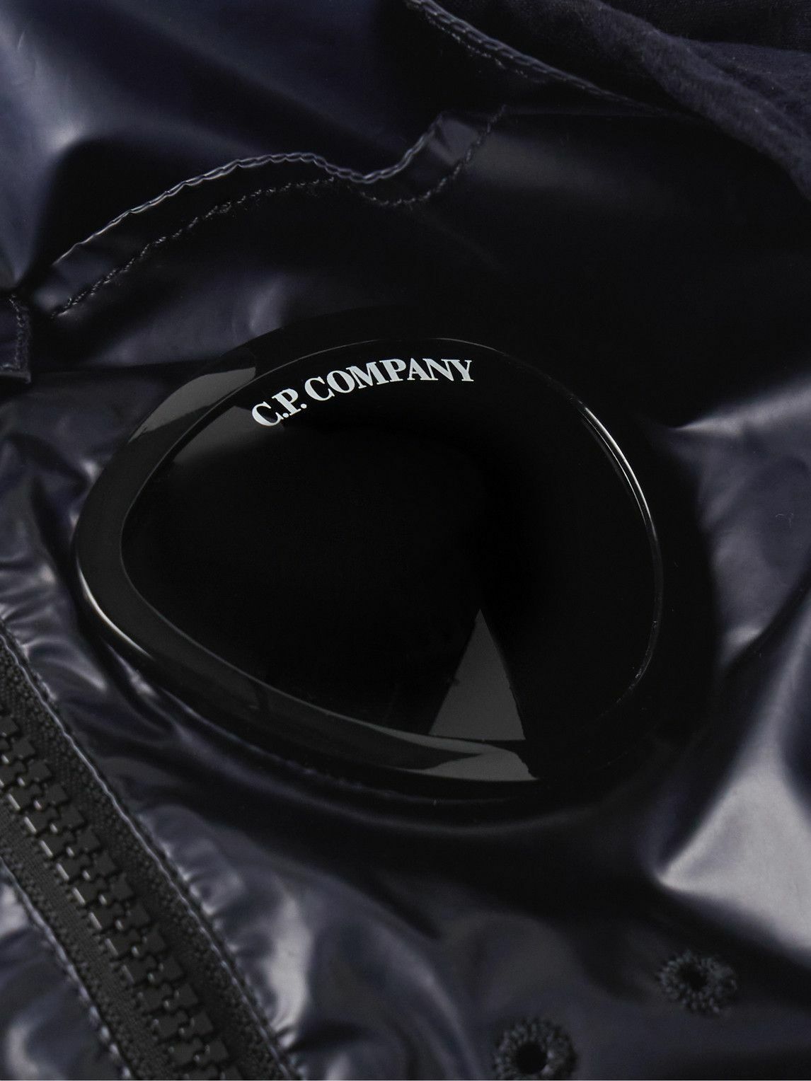 C.P. Company - Explorer Goggle-Appliquéd Jersey and Coated-Shell Hooded Jacket - Blue