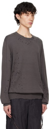 Professor.E Gray Tainted Knit Sweater
