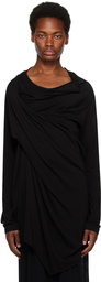 Julius Black Draped Long Sleeve T-Shirt