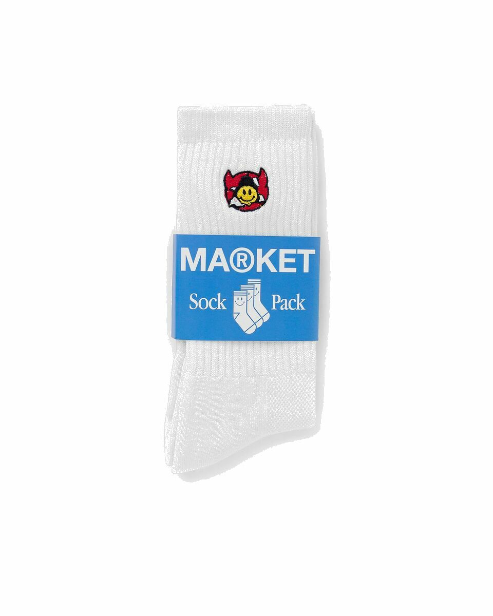 Photo: Market Smiley Inner Peace Socks White - Mens - Socks