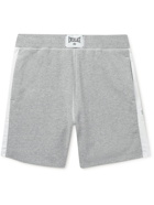 REIGNING CHAMP - Everlast Wide-Leg Striped Loopback Cotton-Blend Jersey Shorts - Gray - L