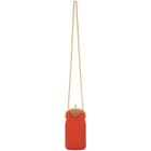 Marni Red and Brown Mini Clasp Phone Pouch