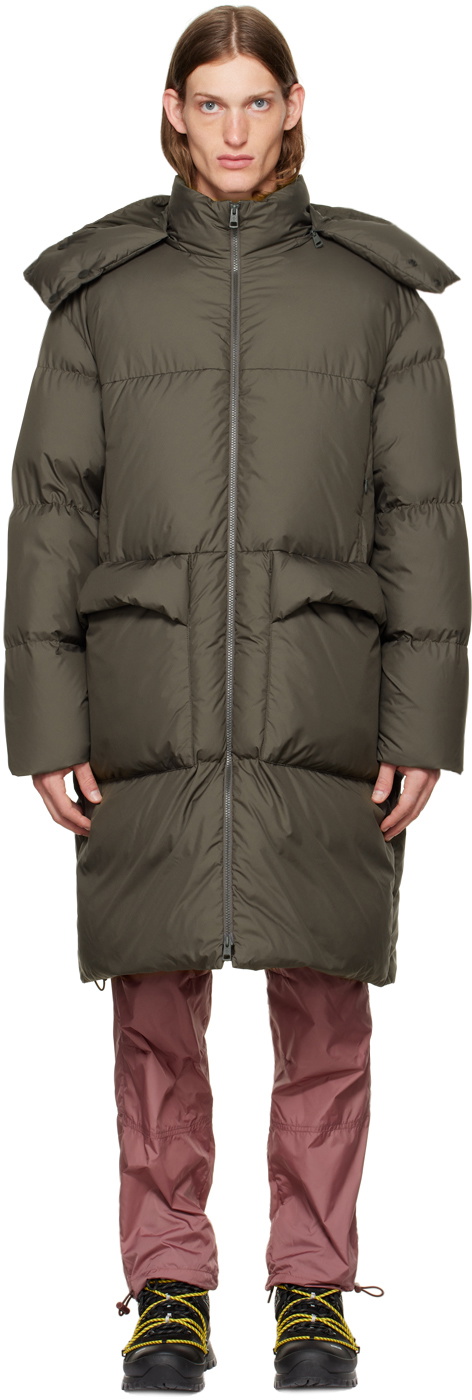 Moncler Genius 2 Moncler 1952 Gray Canvey Long Down Jacket Moncler Genius 2 Moncler 1952 Gray Canvey Long Down Jacket