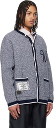 WOOYOUNGMI Navy Round Neck Logo Cardigan