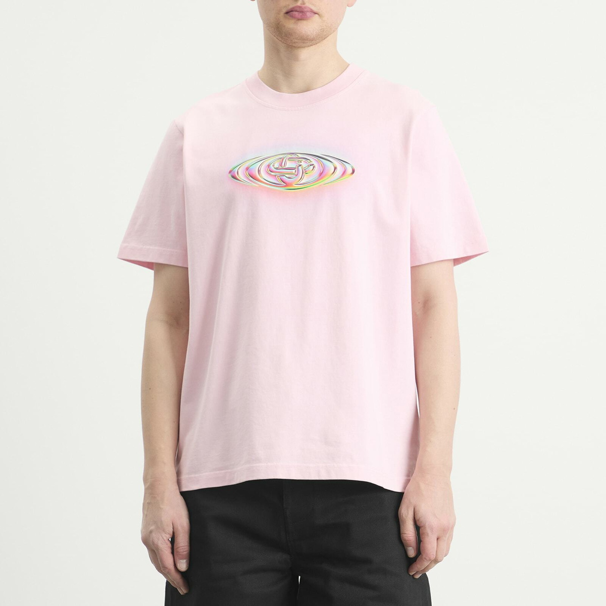 Casablanca Men's Glass Logo Classic T-Shirt in Pink