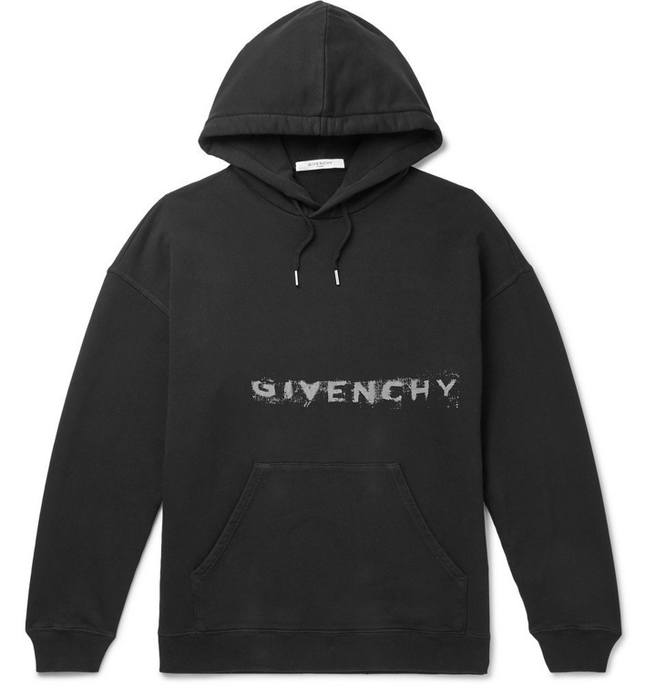 Photo: Givenchy - Logo-Print Loopback Cotton-Jersey Hoodie - Black