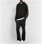 Fendi - Logo-Appliquéd Fleece-Back Cotton, Wool, Silk and Cashmere-Blend Jersey Hoodie - Black