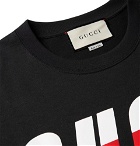 Gucci - Oversized Logo-Print Cotton-Jersey T-Shirt - Black