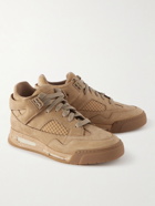 Maison Margiela - DDSTCK Mesh-Trimmed Suede Sneakers - Neutrals