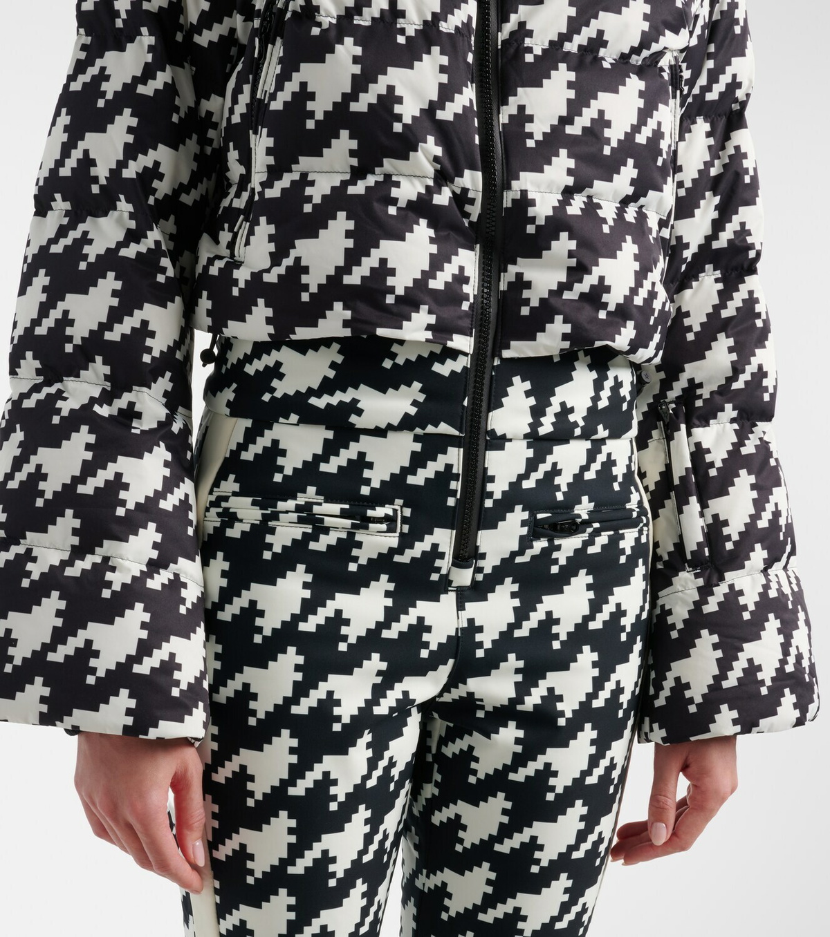 Perfect Moment Polar Flare houndstooth down ski suit
