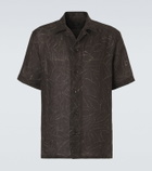 Brioni Printed linen bowling shirt
