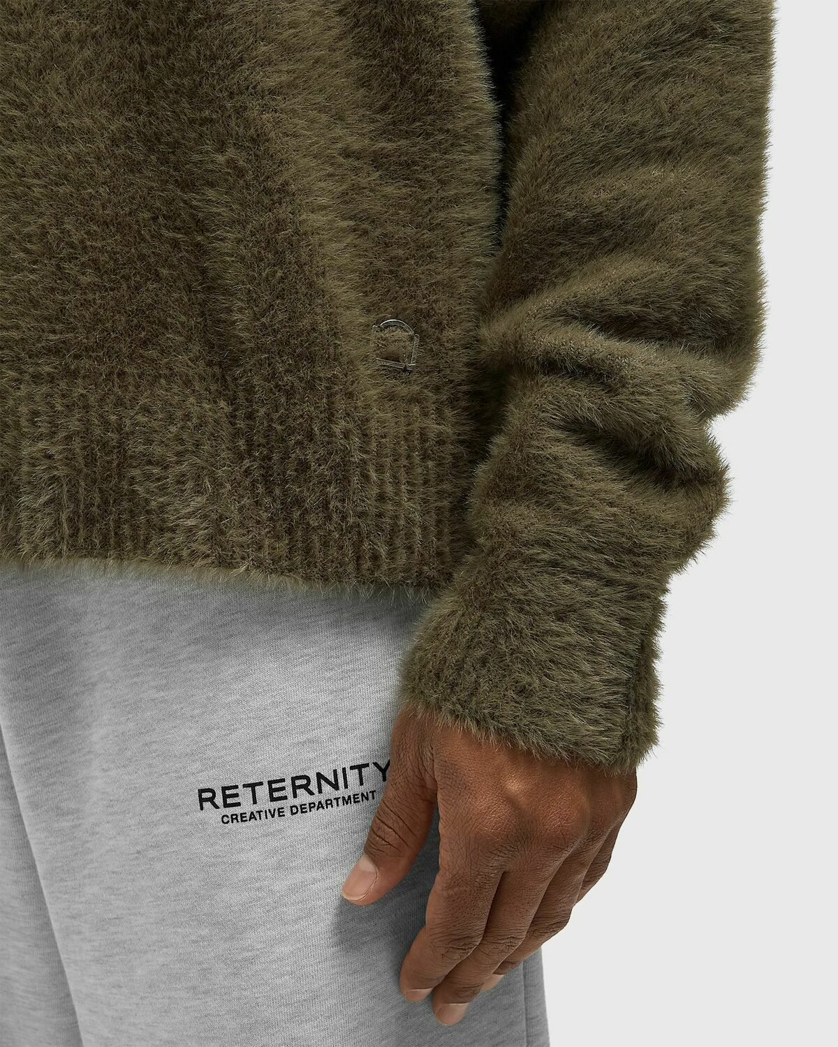Reternity ESSENTIAL FURRY KNIT SWEATER Green Mens Pullover
